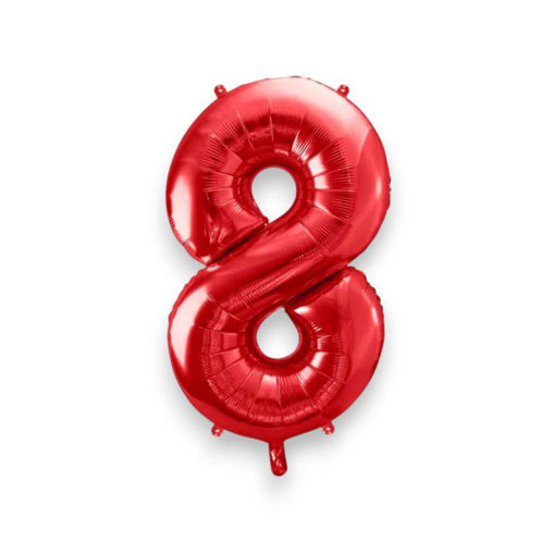 Picture of FOIL BALLOON NUMBER 8 RED 34 INCH